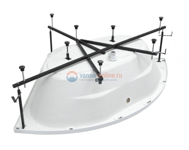 Ванна акриловая Aquanet Vista 150 x 150 см 254389, с каркасом, белая