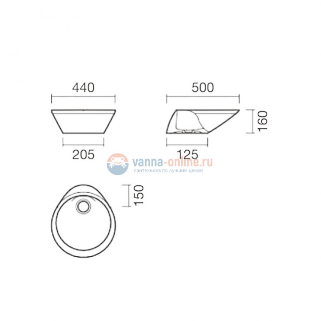 Раковина-чаша Sanitana ORBIT 44