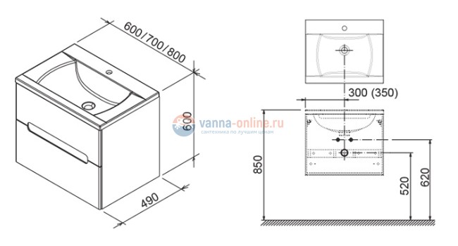 Тумба под раковину Ravak SD Classic II 60 белая Тумба под раковину Ravak SD Classic II 60 белая