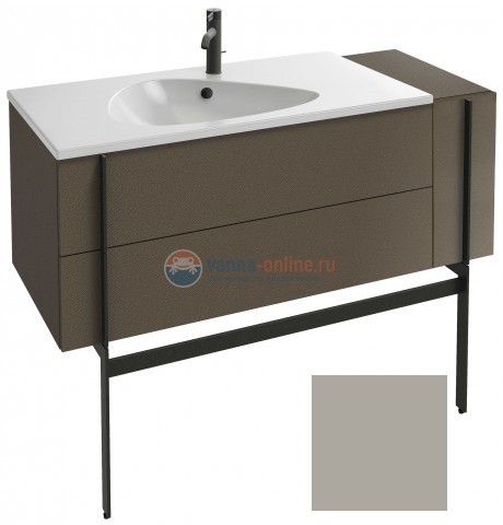 Тумба под раковину Jacob Delafon Nouvelle Vague 120 EB3034-M84, 3 ящика, с выступом, цвет - белая глина матовый