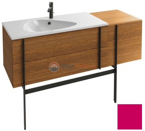 Тумба под раковину Jacob Delafon Nouvelle Vague 145 EB3037RU-441, 3 ящика, с выступом, цвет - фуксия глянцевый