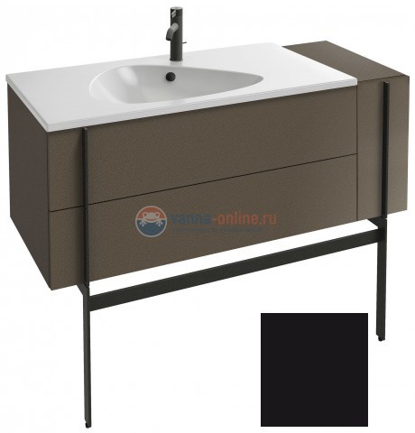 Тумба под раковину Jacob Delafon Nouvelle Vague 120 EB3034-274, 3 ящика, с выступом, цвет - черный глянцевый