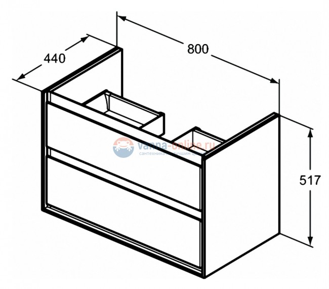 Тумба под раковину Ideal Standard Connect Air E0819PS, 80 см, светло-серое дерево, белый матовый