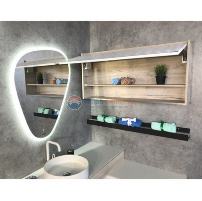 Шкаф подвесной Comfortу Клеон 120, 0823, цвет белый, дуб дымчатый