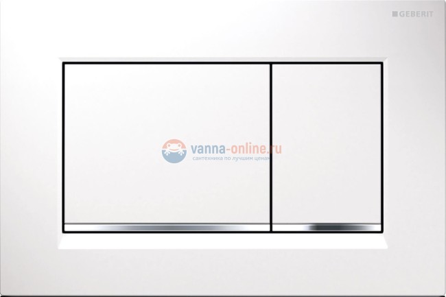 Клавиша Geberit Omega Type 30 115.080.KJ.1, белая, глянцевый хром