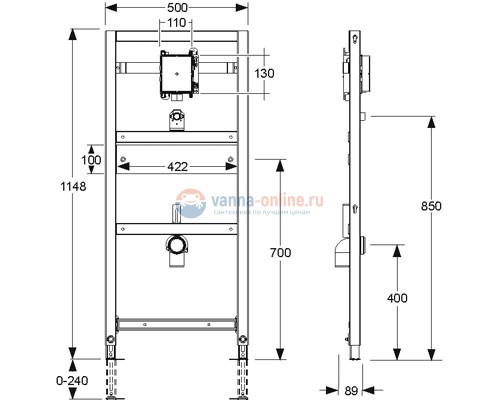 Монтажный элемент Mepa VariVIT 532010, для уринала