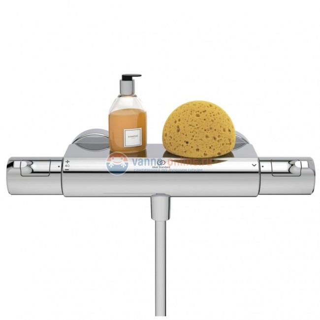 Настенный термостатический смеситель для душа с полочкой Ideal Standard Ceratherm T50 A7695AA