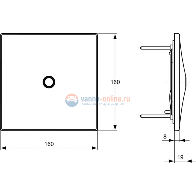 Настенная панель с ИК-датчиком Ideal Standard CERAPLUS A3732XJ