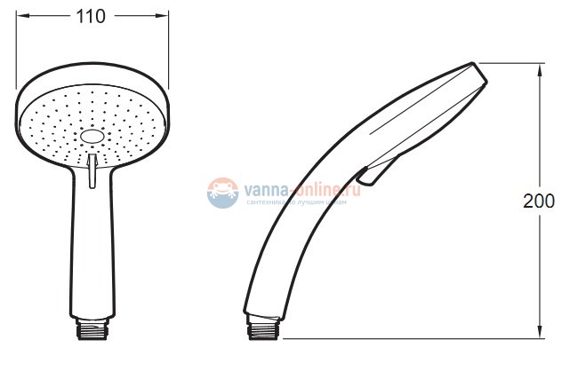 Душевая лейка Jacob Delafon Citrus E12914-CP Душевая лейка Jacob Delafon Citrus E12914-CP