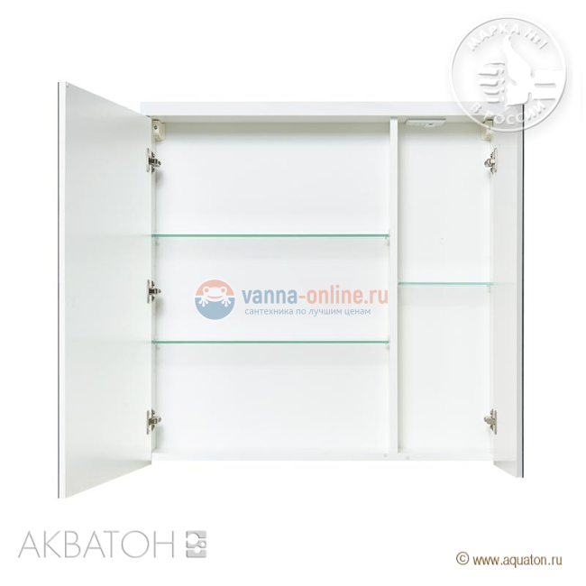 Зеркало-шкаф Акватон Брук 80 со светильником, 1A200602BC010 Зеркало-шкаф Акватон Брук 80 со светильником, 1A200602BC010