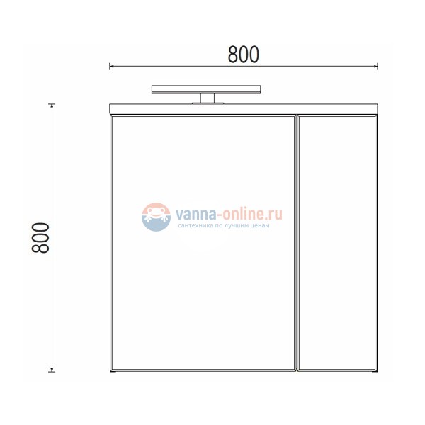 Зеркало-шкаф Акватон Брук 80 со светильником, 1A200602BC010 Зеркало-шкаф Акватон Брук 80 со светильником, 1A200602BC010