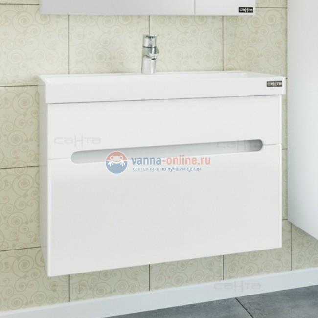 Тумба под раковину СаНта Лондон 70 224003л, подвесная