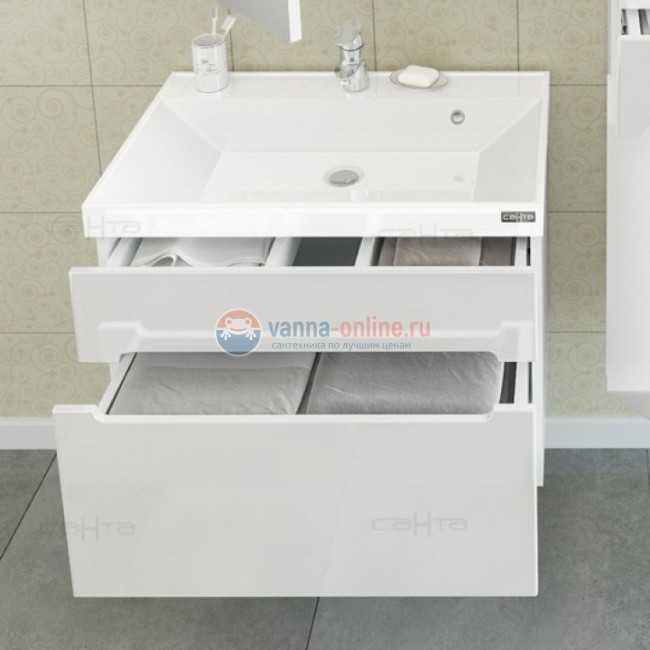 Тумба под раковину СаНта Лондон 70 224003л, подвесная