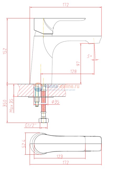Смеситель Orange Aristo M19-021b для раковины Смеситель Orange Aristo M19-021b для раковины