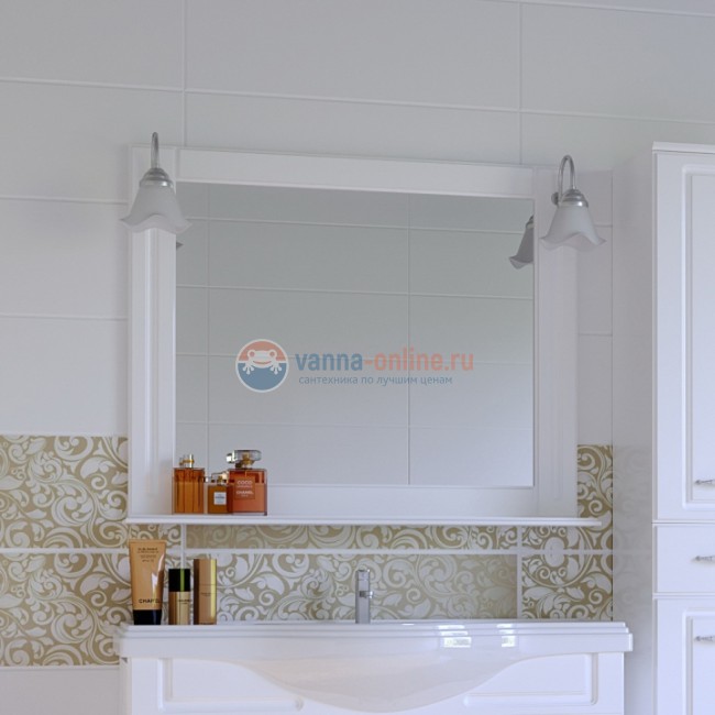 Зеркало СаНта Монарх 100 700205 с подсветкой, цвет белый Зеркало СаНта Монарх 100 700205 с подсветкой, цвет белый