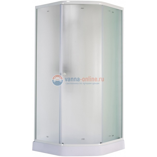 Душевой уголок Parly ZEP91F 90 х 90 см пятиугольный, стекло матовое, профиль белый