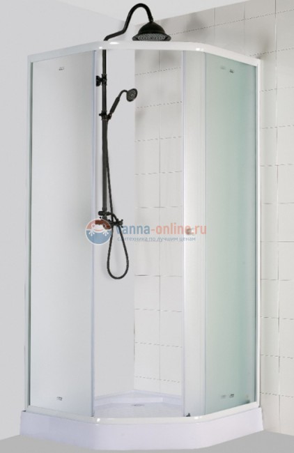 Душевой уголок Parly ZEP91F 90 х 90 см пятиугольный, стекло матовое, профиль белый