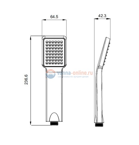 Лейка для душа Iddis A11012 F1 квадратная, хром
