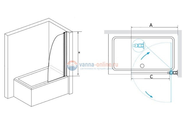 Шторка на ванну RGW SC-36, 01113607-11, 70 x 150 см стекло прозрачное, хром Шторка на ванну RGW SC-36, 01113607-11, 70 x 150 см стекло прозрачное, хром