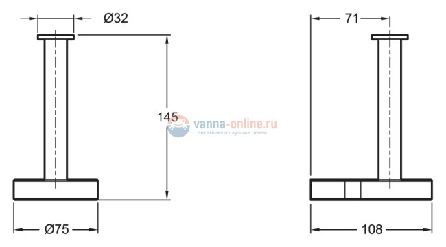 Держатель туалетной бумаги Jacob Delafon Singulier 15217D-CP Держатель туалетной бумаги Jacob Delafon Singulier 15217D-CP