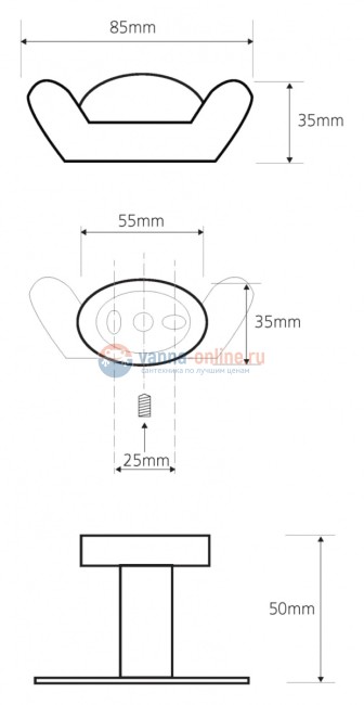 Крючок Bemeta Oval 118406031