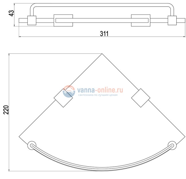Полочка для ванной Timo Selene 10073/00 Полочка для ванной Timo Selene 10073/00
