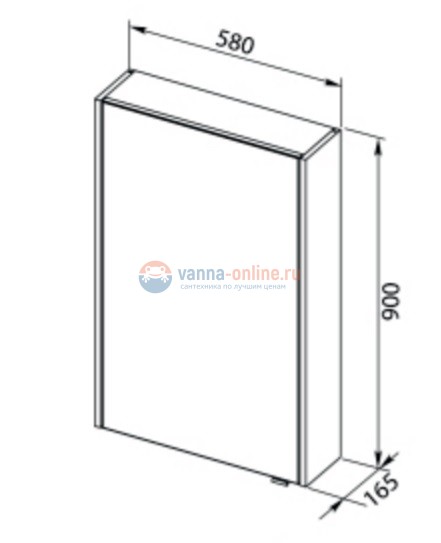 Зеркало-шкаф Aquanet Августа 00210009 58x90 см настенное, дуб сонома