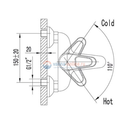 Смеситель Lemark Luna LM4102C (ЛМ4102) для ванны и душа Смеситель Lemark Luna LM4102C (ЛМ4102) для ванны и душа