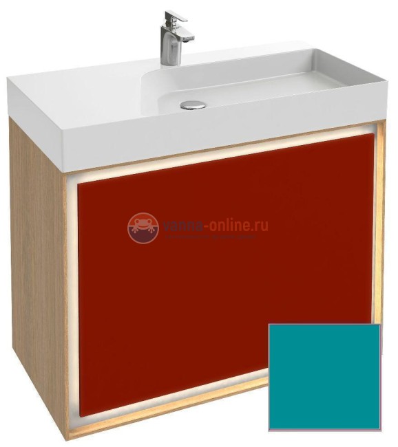 Тумба под раковину Jacob Delafon Rythmik Pure 90 см EB1771-M57, цвет бирюзовый матовый Тумба под раковину Jacob Delafon Rythmik Pure 90 см EB1771-M57, цвет бирюзовый матовый