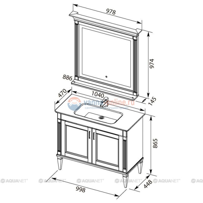 Комплект мебели для ванной Aquanet Селена 105 белый/серебро (2 дверцы) Комплект мебели для ванной Aquanet Селена 105 белый/серебро (2 дверцы)