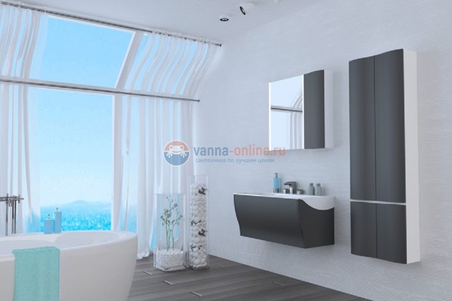 Тумба под раковину Акватон Ондина 80, графит Тумба под раковину Акватон Ондина 80, графит