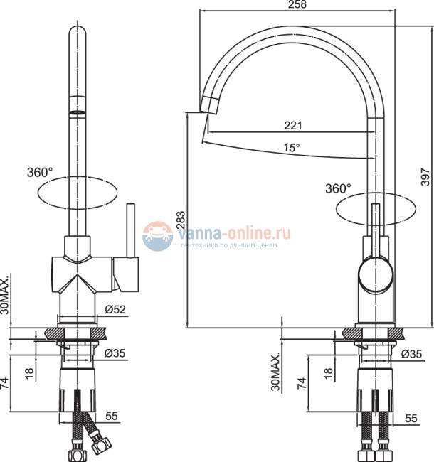Смеситель Iddis Kitchen K05STJ0i05 для кухонной мойки Смеситель Iddis Kitchen K05STJ0i05 для кухонной мойки
