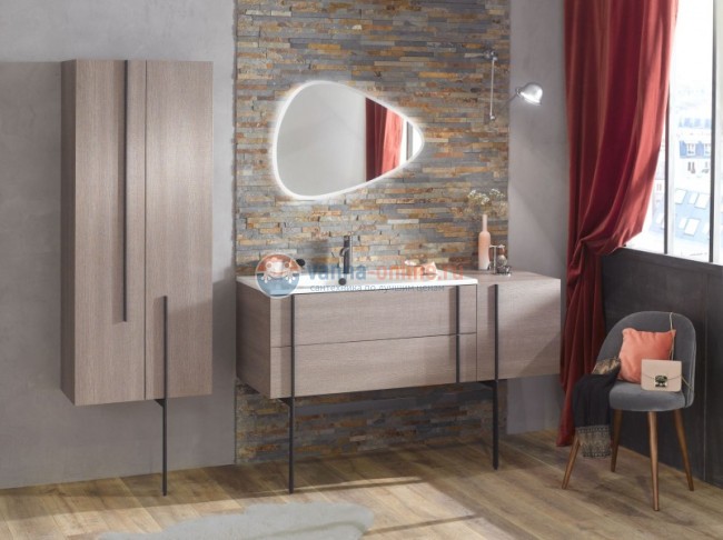 Тумба под раковину Jacob Delafon Nouvelle Vague 120 EB3034-M57, 3 ящика, с выступом, цвет - бирюзовый матовый