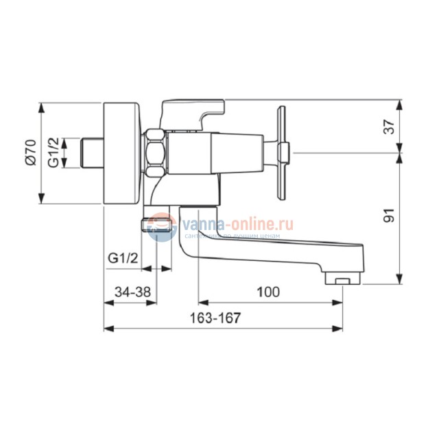 Смеситель для ванны и душа Vidima Art BA328AA, хром Смеситель для ванны и душа Vidima Art BA328AA, хром