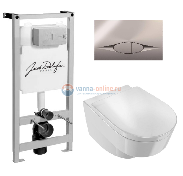 Инсталляция Jacob Delafon с безободковым унитазом Jacob Delafon Odeon Rive Gauche EDR102, сиденье микролифт клавиша хром, комплект 322669 Инсталляция Jacob Delafon с безободковым унитазом Jacob Delafon Odeon Rive Gauche EDR102, сиденье микролифт клавиша хром, комплект 322669