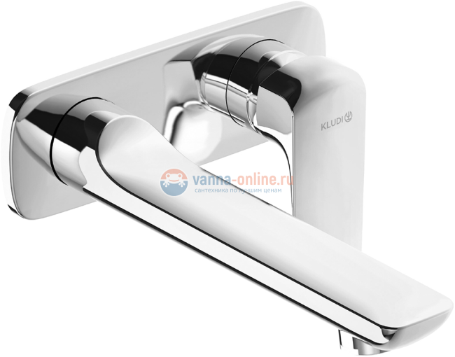 Смеситель Kludi Ameo 412450575 для раковины, настенный, длина излива 23.5 см