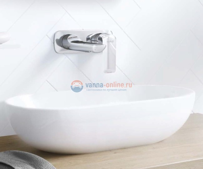 Смеситель Kludi Ameo 412450575 для раковины, настенный, длина излива 23.5 см