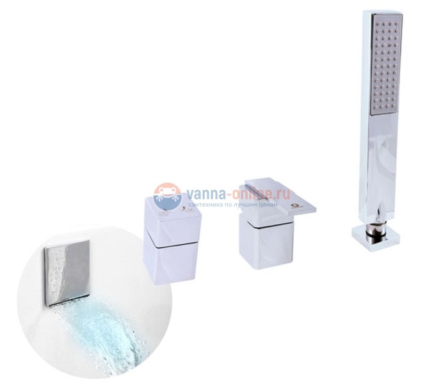 Смеситель каскадный на борт ванны Rav-Slezak Loira LR563.5P, на 4 отверстия, хром