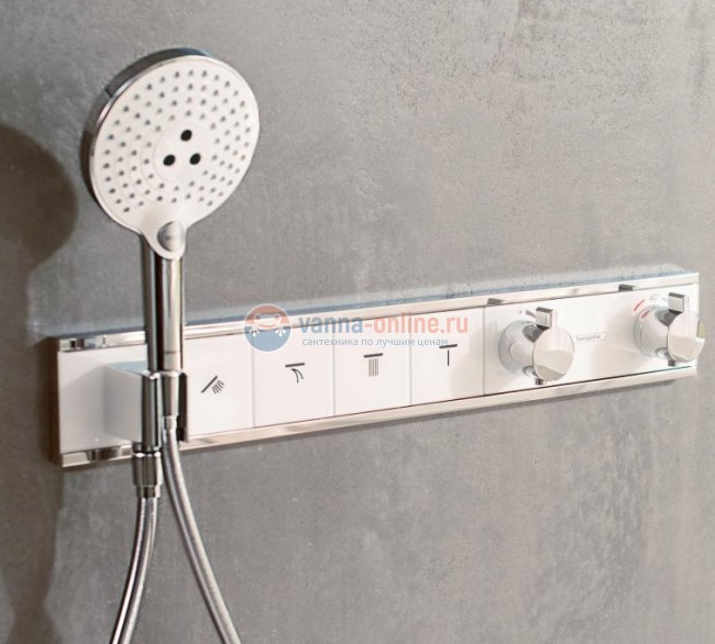Смеситель для душа Hansgrohe RainSelect 15382000, 4 потребителя, термостатический, хром Смеситель для душа Hansgrohe RainSelect 15382000, 4 потребителя, термостатический, хром