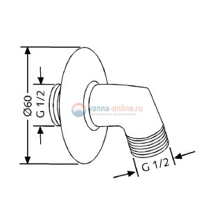 Шланговое подсоединение DN 15 Kludi, 6054005-00