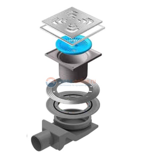 Трап водосток Pestan Confluo Standard Square 4 Mask 150*150 мм нержавеющая сталь с рамкой 13000084