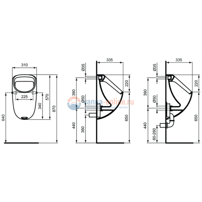 Писсуар Ideal Standard CONNECT E567101 Писсуар Ideal Standard CONNECT E567101