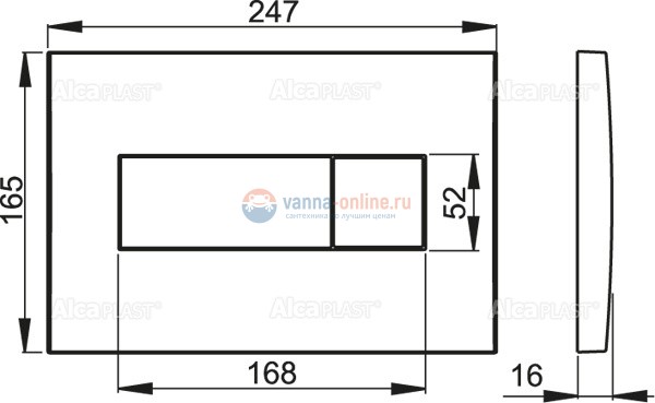 Клавиша смыва AlcaPlast M370S