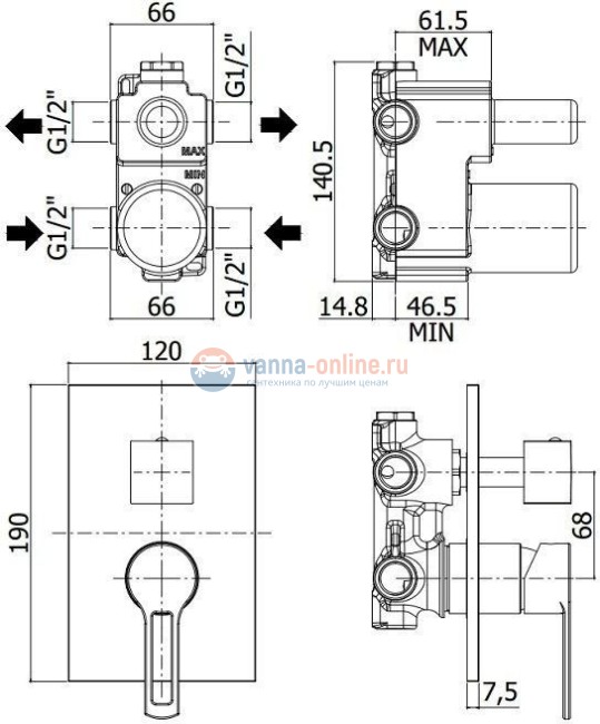 Смеситель Paffoni Ringo RIN018CR/M для душа