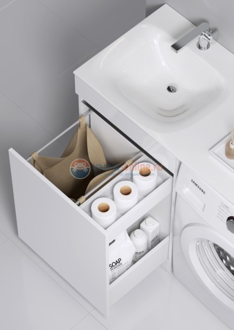 Тумба с раковиной Aqwella Forma 55, FOR0105KL/R, для установки со стиральной машиной