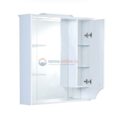 Зеркальный шкаф Акватон Элен 85 1A218802EN010, с подсветкой, цвет - белый