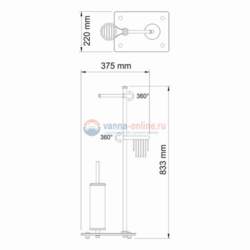 Комбинированная напольная стойка WasserKRAFT 1264