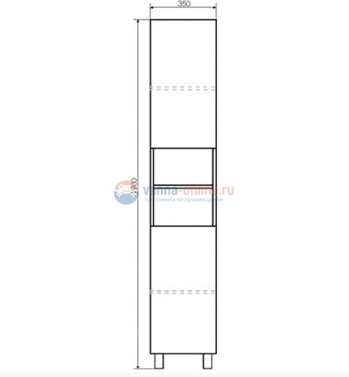 Шкаф-колонна Comfortу Верона-35-Н дуб белый
