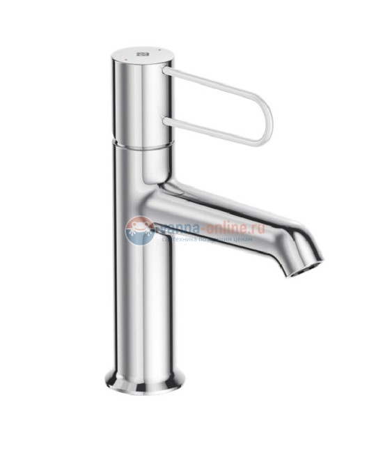Смеситель для раковины Jacob Delafon Odeon Rive Gauche E21028-00-CP с донным клапаном, хром, ручка белая Смеситель для раковины Jacob Delafon Odeon Rive Gauche E21028-00-CP с донным клапаном, хром, ручка белая