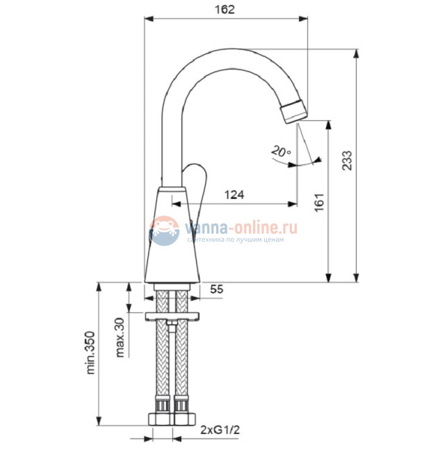 Смеситель для раковины Vidima Orion BA364AA, хром Смеситель для раковины Vidima Orion BA364AA, хром